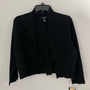 Alfani Women’s Ribbed Knit Open Front Stretchy Cardigan Jacket Black size S